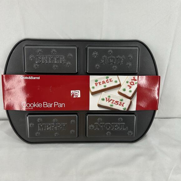 Crate & Barrel Christmas Holiday Cookie Bar Pan NEW - Picture 1 of 7